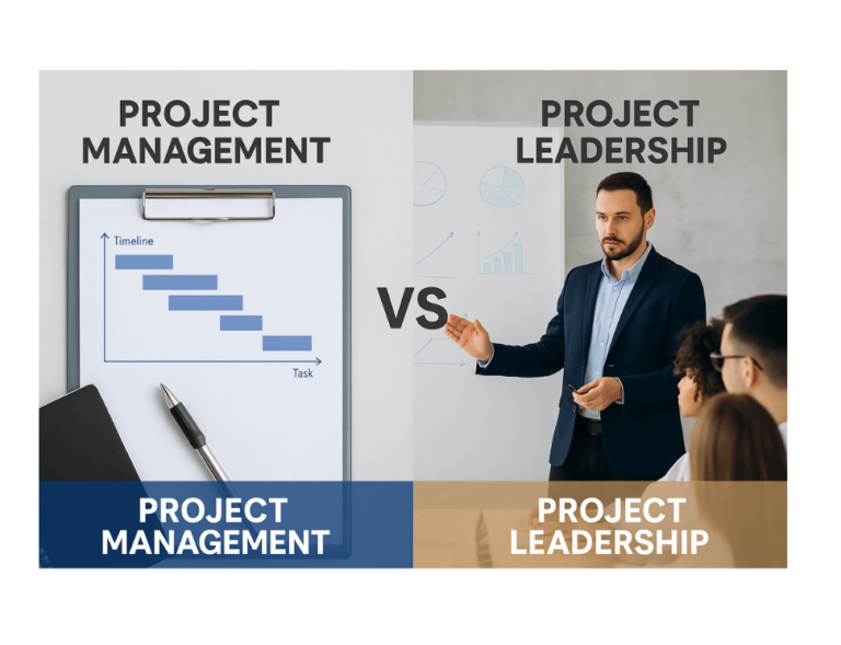 Proiect management vs project leadership comparison PMLG